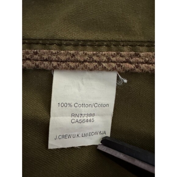 J Crew Jacket Womens XS Green Waxed Cotton Field Utility Coat Preppy Outdoors - Picture 14 of 16